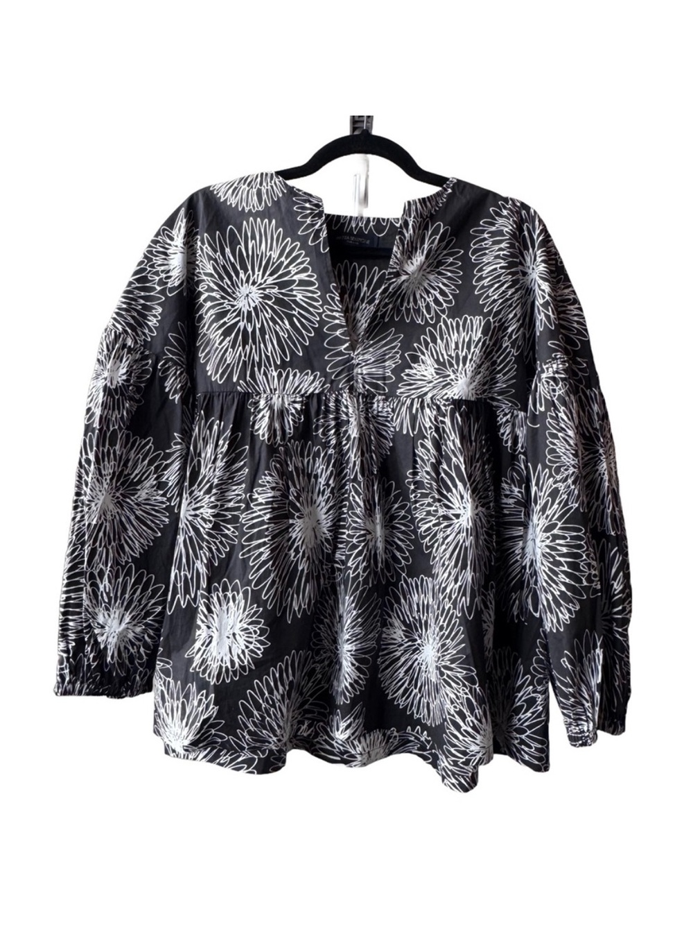 Piazza Sempione Abstract Black and White Top Blouse Size 48
